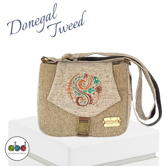 Handcrafted Donegal Tweed Crossbody Bag – One of a Kind |CB014