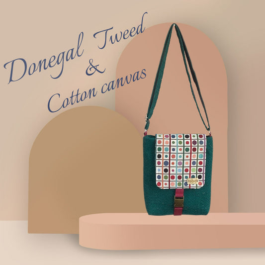 Handcrafted Donegal Tweed Crossbody Bag – One of a Kind |CB015