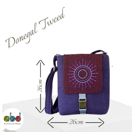 Handcrafted Donegal Tweed Crossbody Bag – One of a Kind |CB016