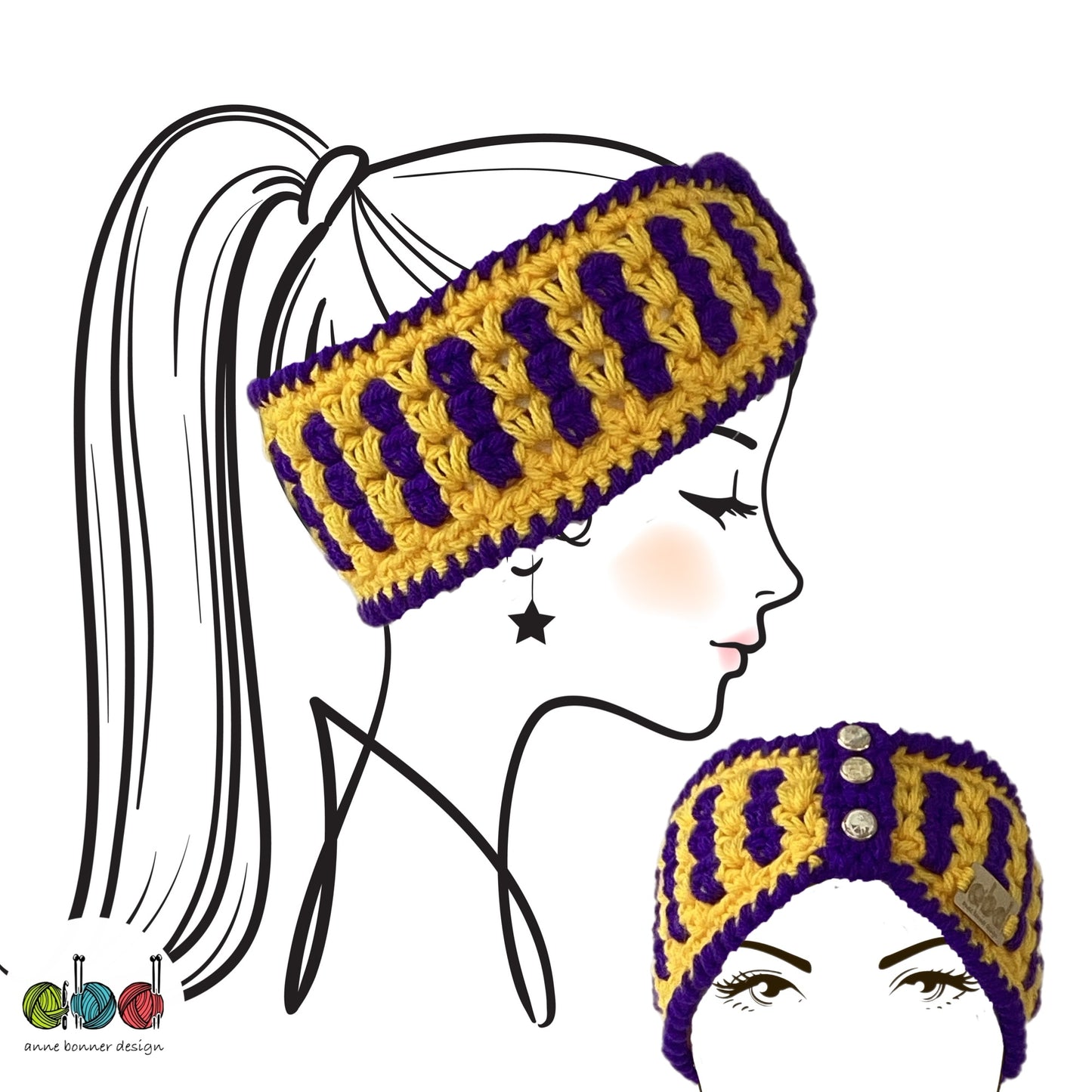 Handmade Crochet Headband - One of a Kind | HB015