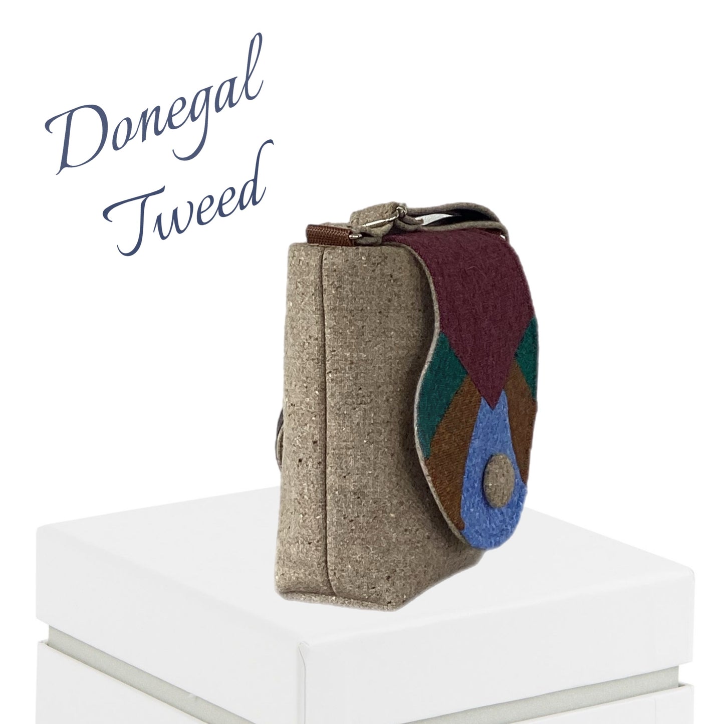 Handcrafted Donegal Tweed Crossbody Bag – One of a Kind |  CB013)