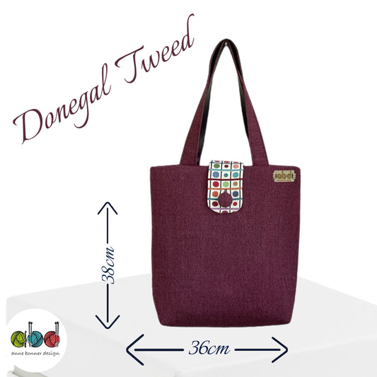 Handcrafted Donegal Tweed Tote Bag – One of a Kind | TB011