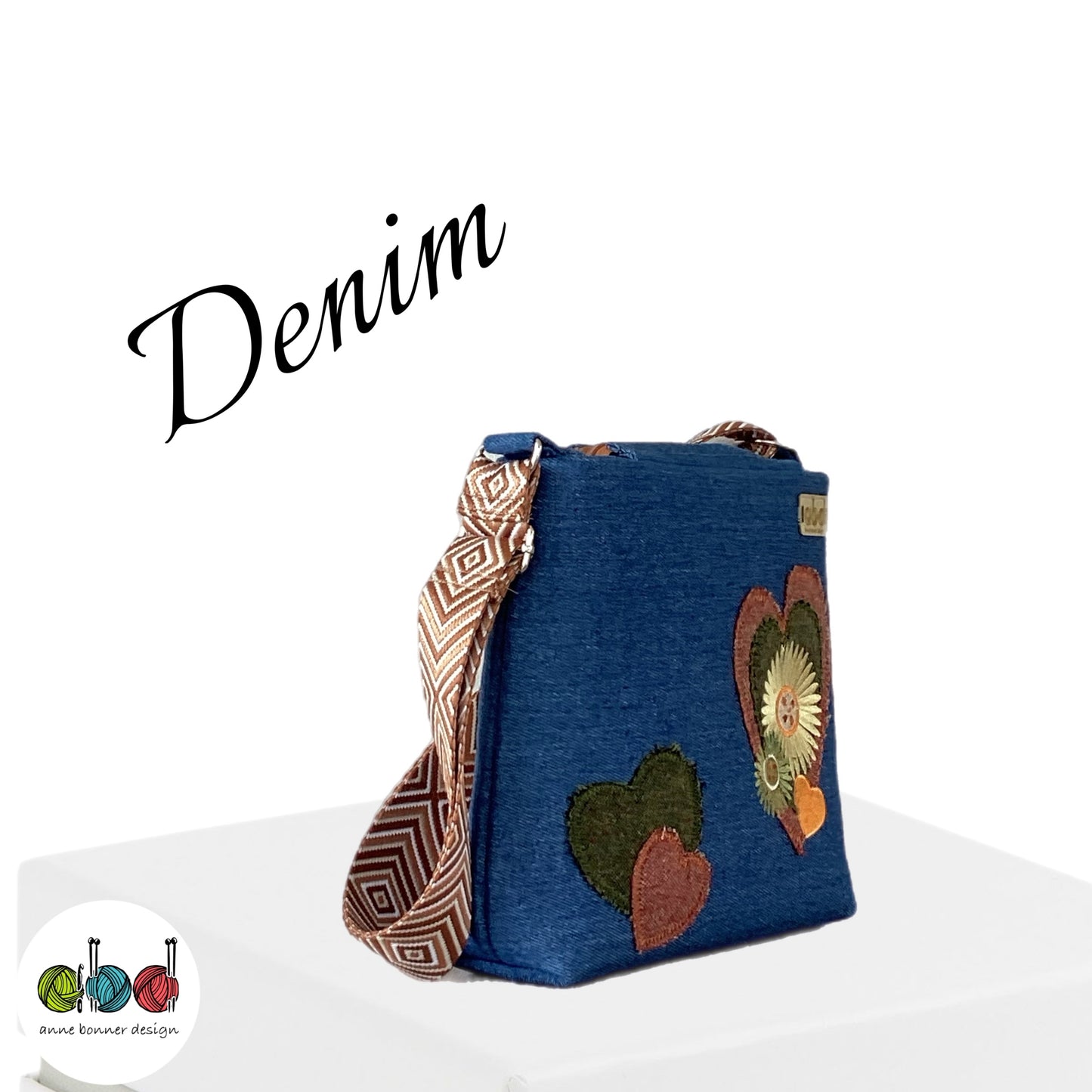 Handcrafted Denim Crossbody Bag – One of a Kind | CB019