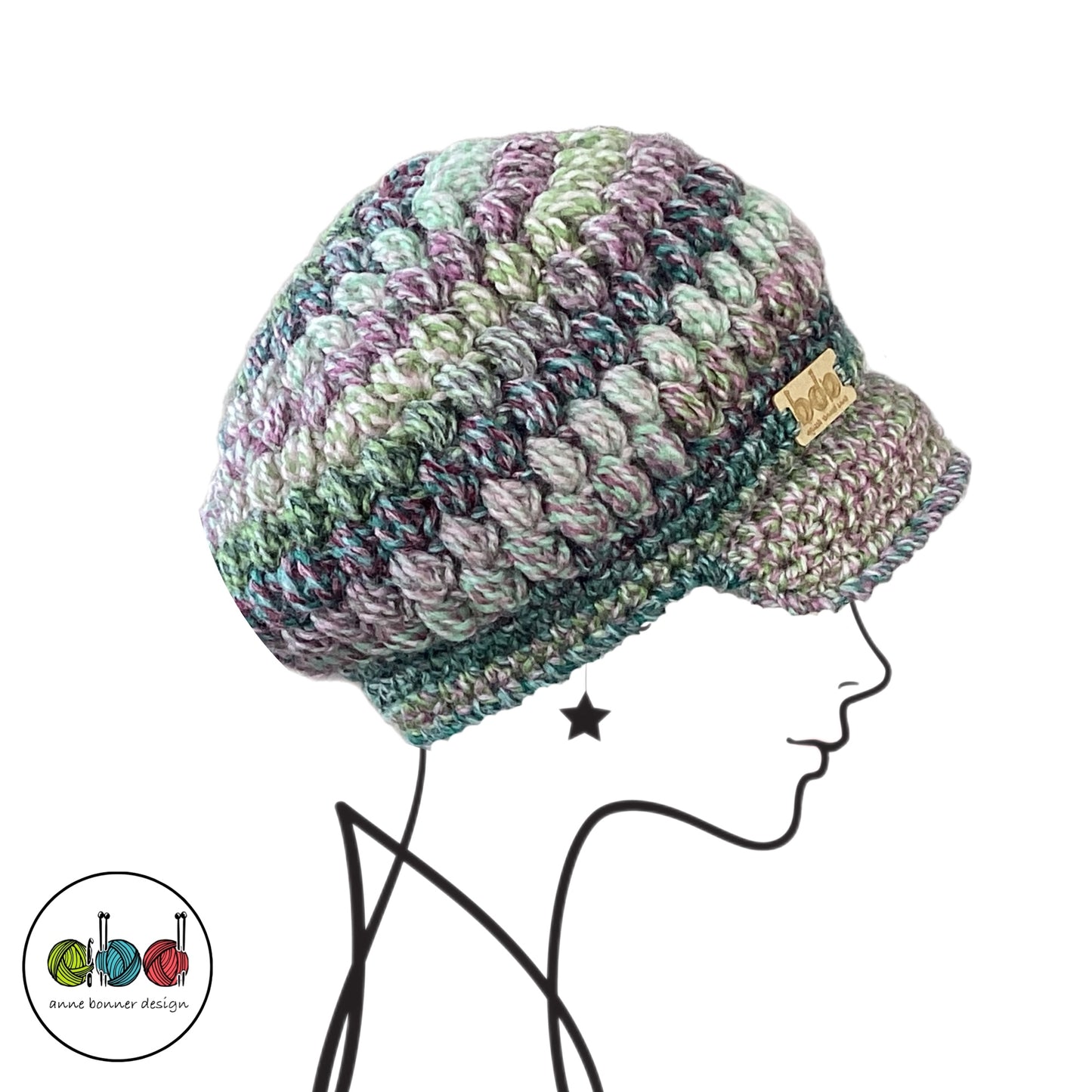 Handmade Crochet Newsboy Hat - One of a Kind | AH020