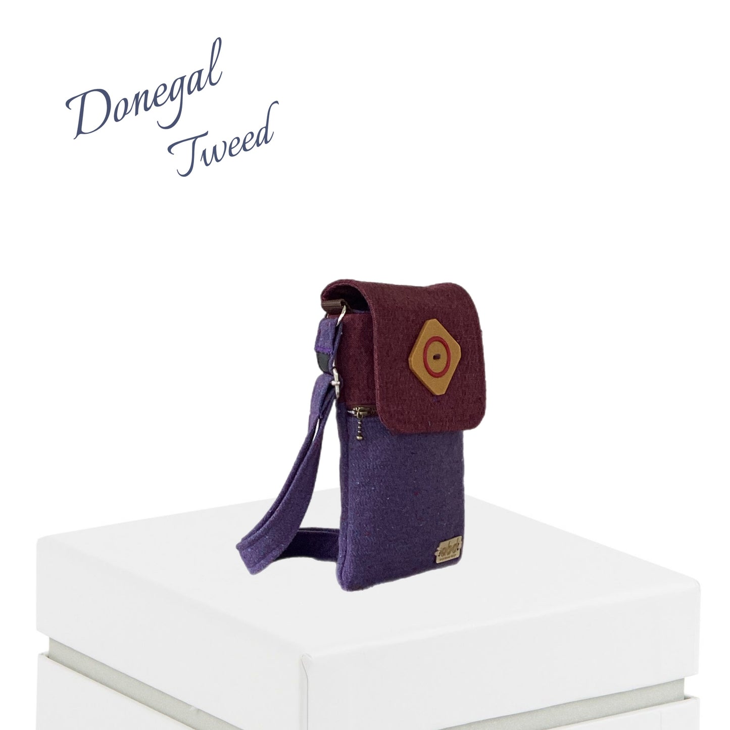Handcrafted Donegal Tweed Crossbody Phone Bag – One of a Kind | PB006