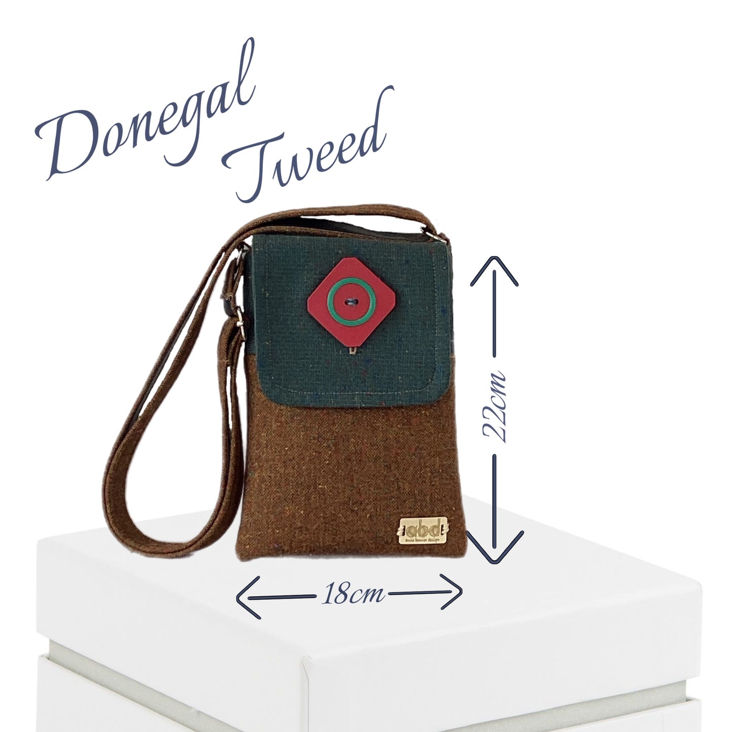 Handcrafted Donegal Tweed Crossbody Phone Bag – One of a Kind | PB005