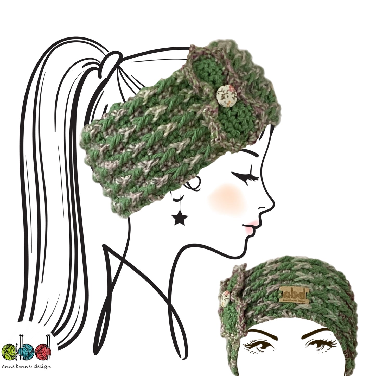 Handmade Crochet Headband - One of a Kind |  HB010