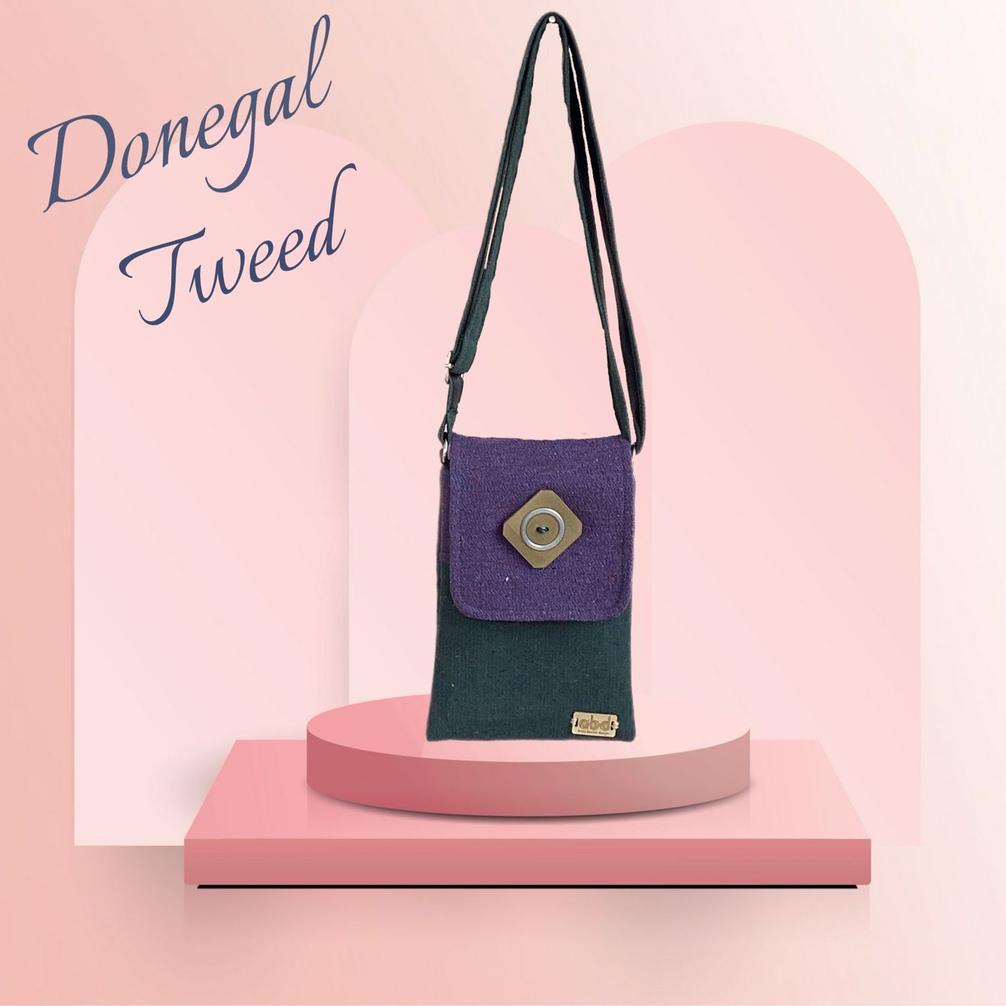 Handcrafted Donegal Tweed Crossbody Phone Bag – One of a Kind | PB004