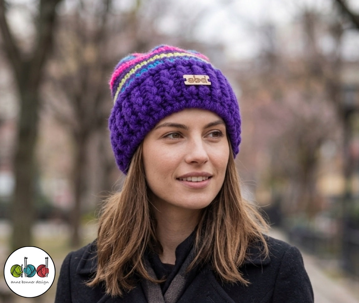 Handmade Crochet Beanie Hat - One of a Kind | AH032