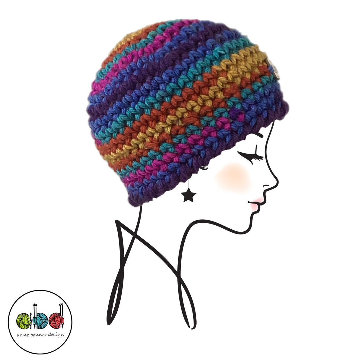 Handmade Crochet Beanie Hat - One of a Kind | AH008
