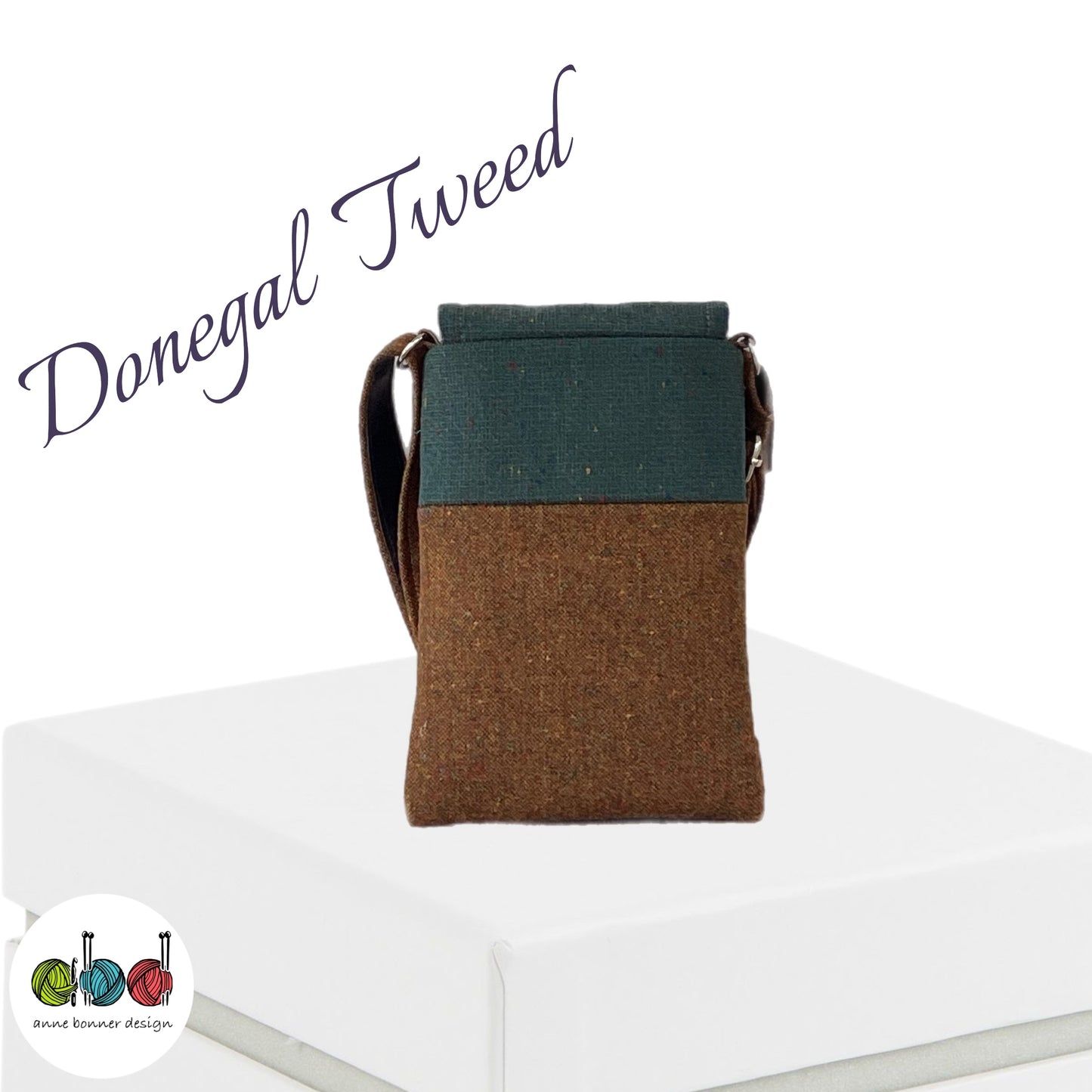 Handcrafted Donegal Tweed Crossbody Phone Bag – One of a Kind | PB005