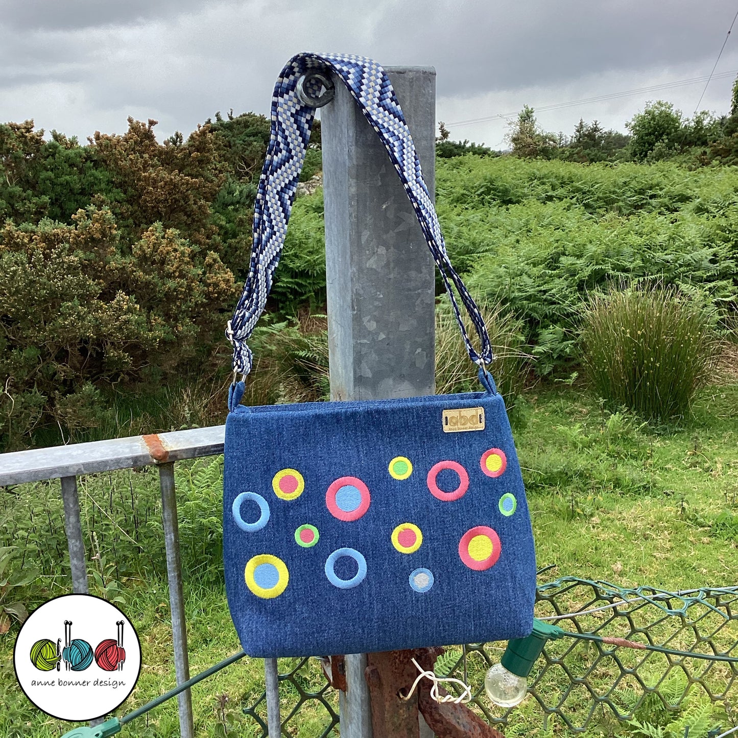 Handcrafted Denim Crossbody Bag – One of a Kind | CB018