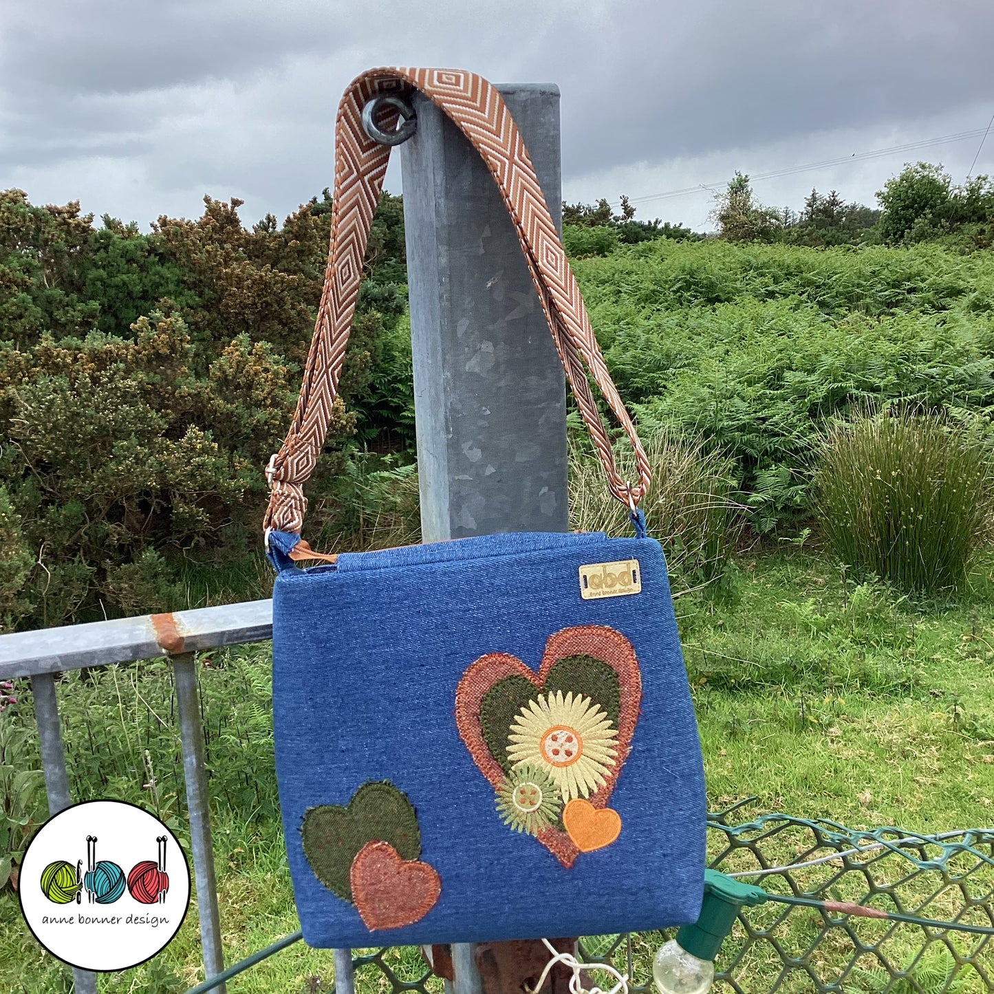 Handcrafted Denim Crossbody Bag – One of a Kind | CB019