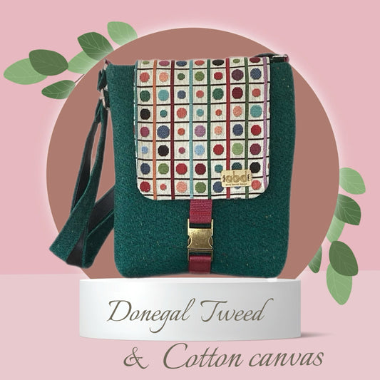 Handcrafted Donegal Tweed Crossbody Bag – One of a Kind |CB015