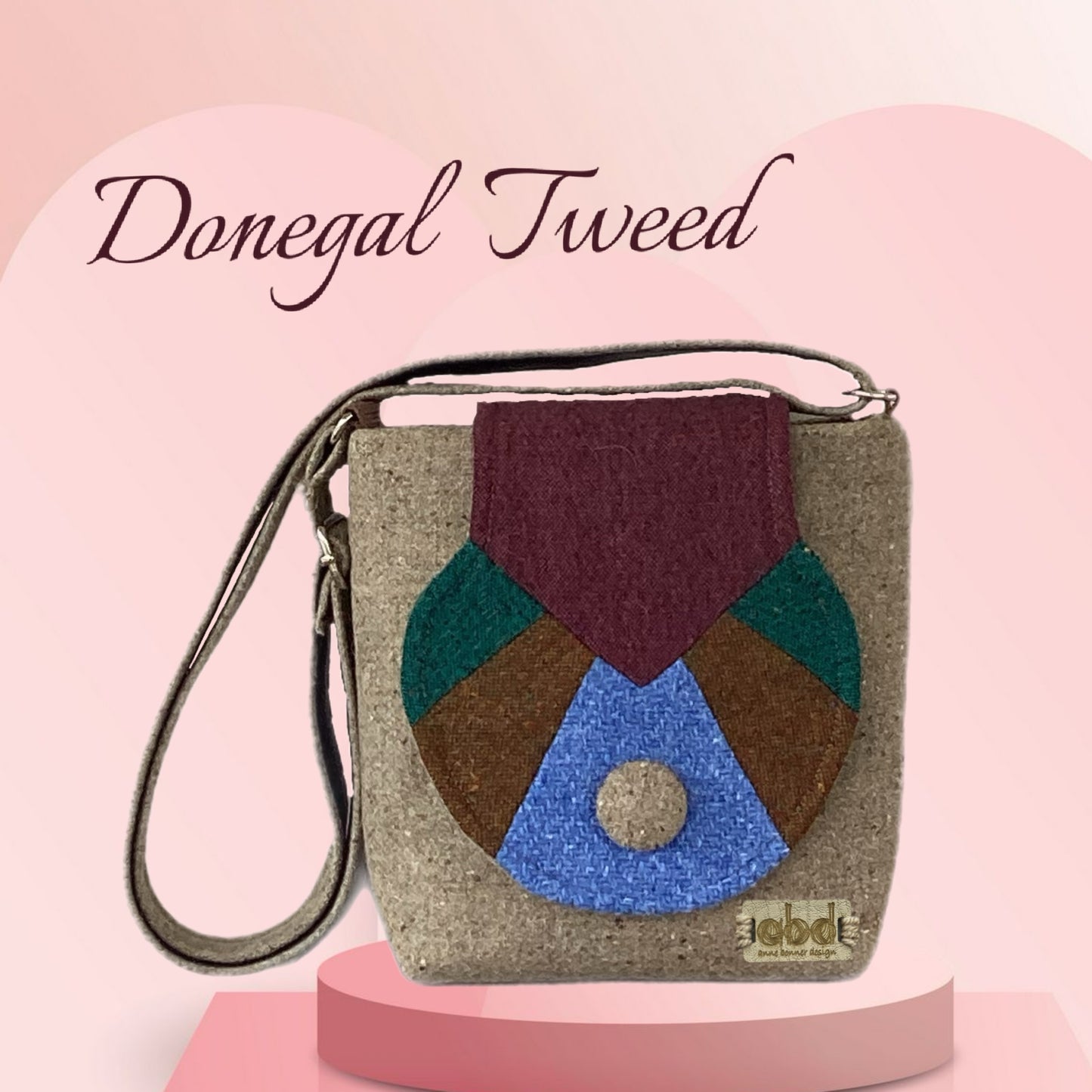 Handcrafted Donegal Tweed Crossbody Bag – One of a Kind |  CB013)
