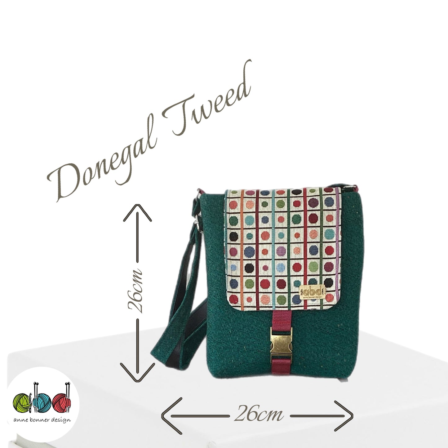 Handcrafted Donegal Tweed Crossbody Bag – One of a Kind |CB015