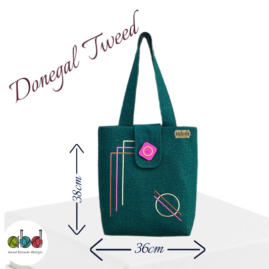 Handcrafted Donegal Tweed Tote Bag – One of a Kind | TB012