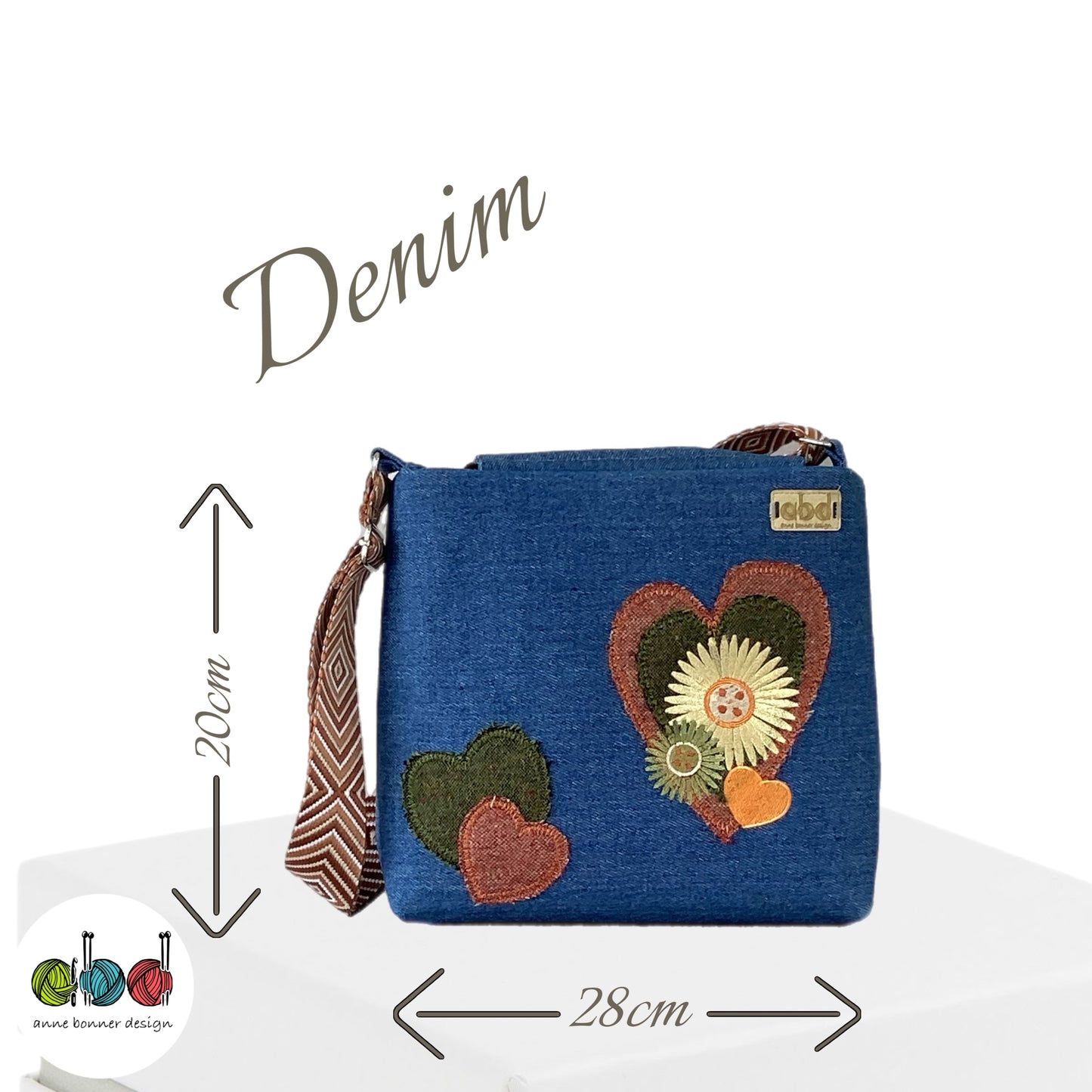 Handcrafted Denim Crossbody Bag – One of a Kind | CB019