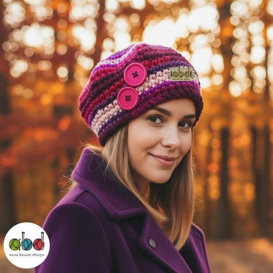 Handmade Crochet Beret Hat - One of a Kind | AH027