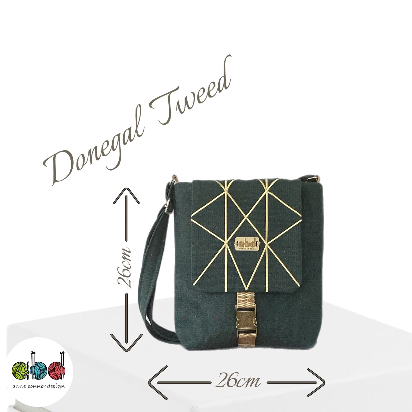 Handcrafted Donegal Tweed Crossbody Bag – One of a Kind |CB014