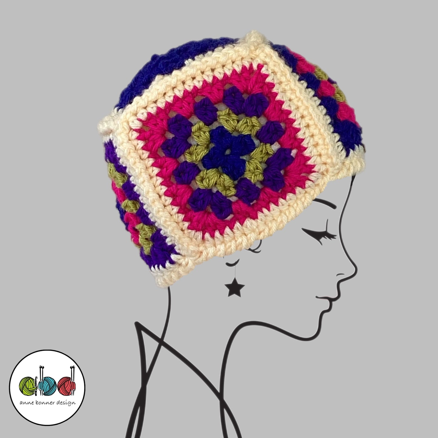 Handmade Crochet Beanie Hat - One of a Kind | AH010