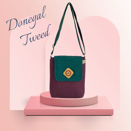Handcrafted Donegal Tweed Crossbody Bag – One of a Kind |CB010