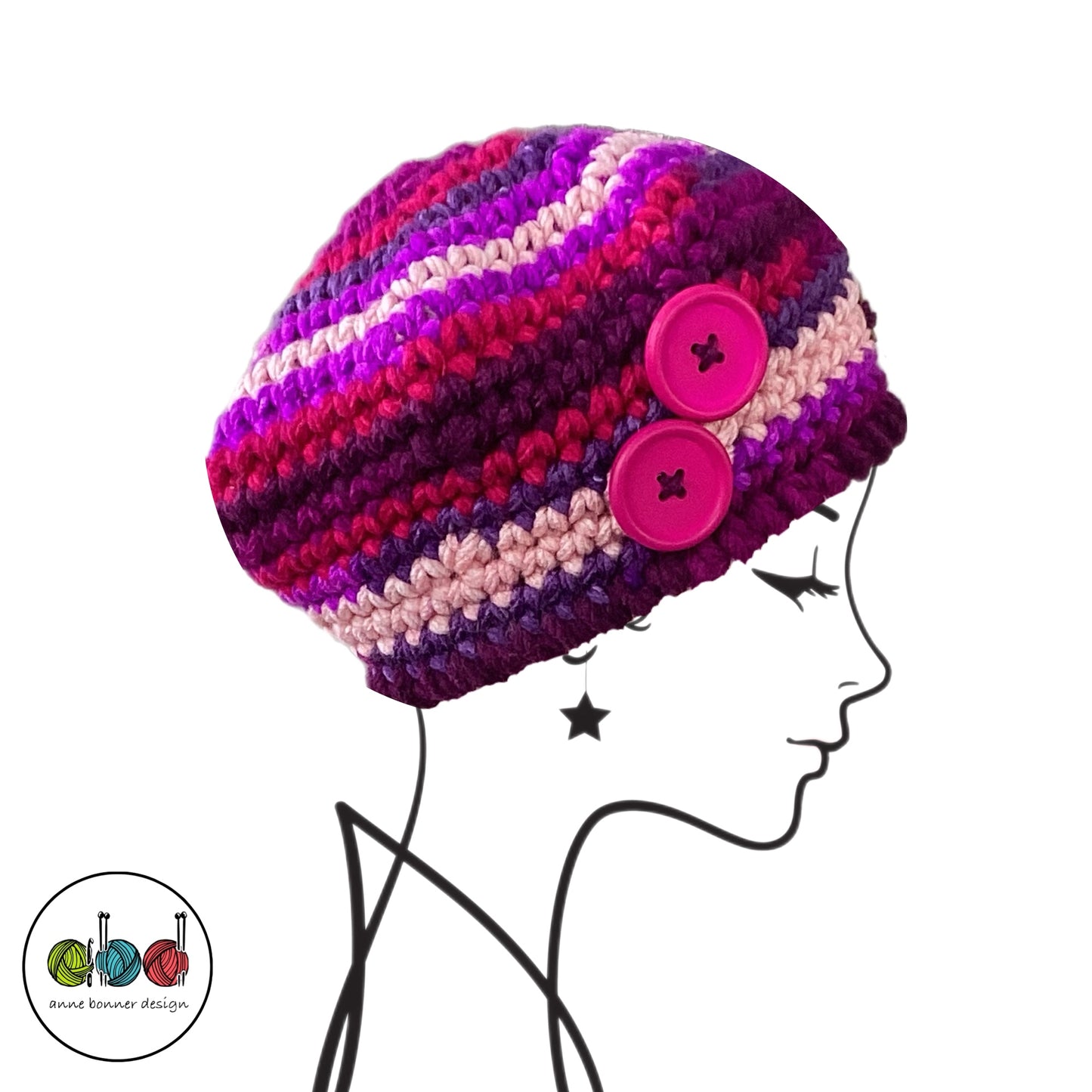 Handmade Crochet Beret Hat - One of a Kind | AH027
