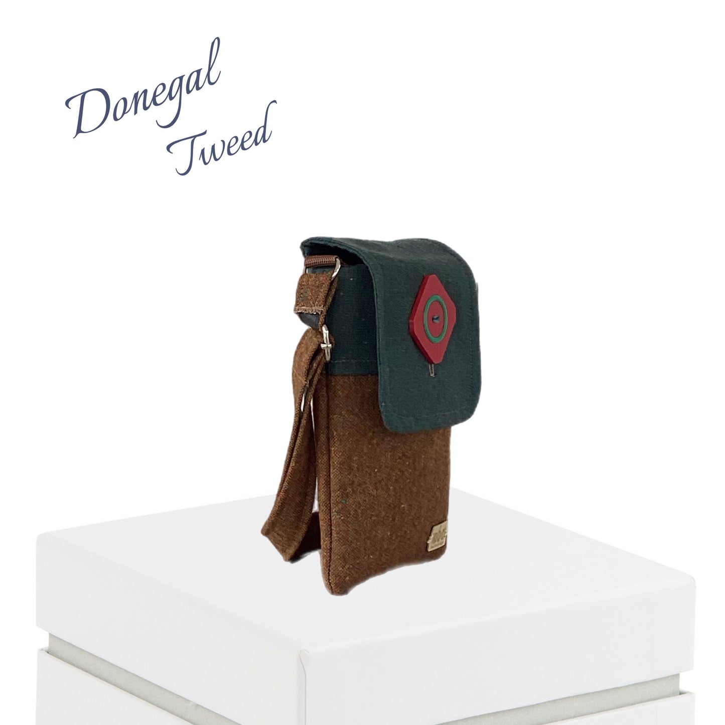 Handcrafted Donegal Tweed Crossbody Phone Bag – One of a Kind | PB005