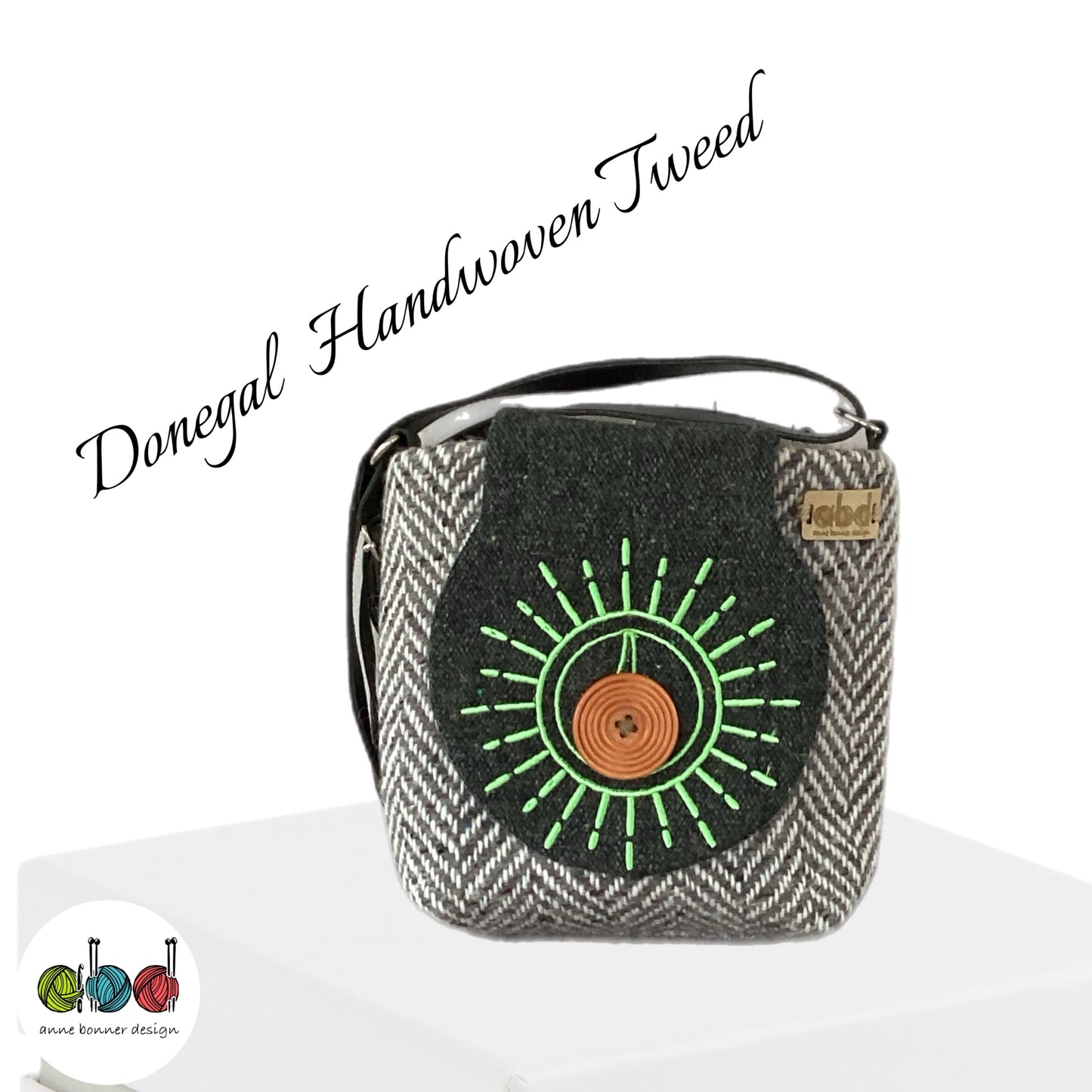 Handcrafted Donegal Tweed Crossbody Bag – One of a Kind |  CB005