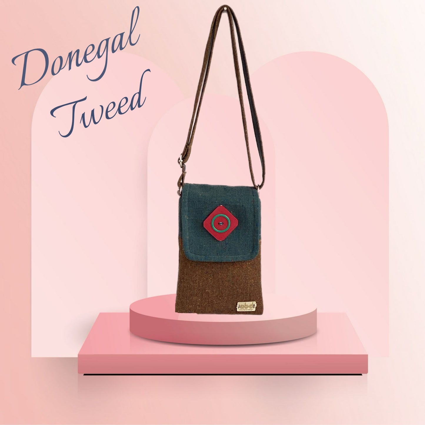 Handcrafted Donegal Tweed Crossbody Phone Bag – One of a Kind | PB005