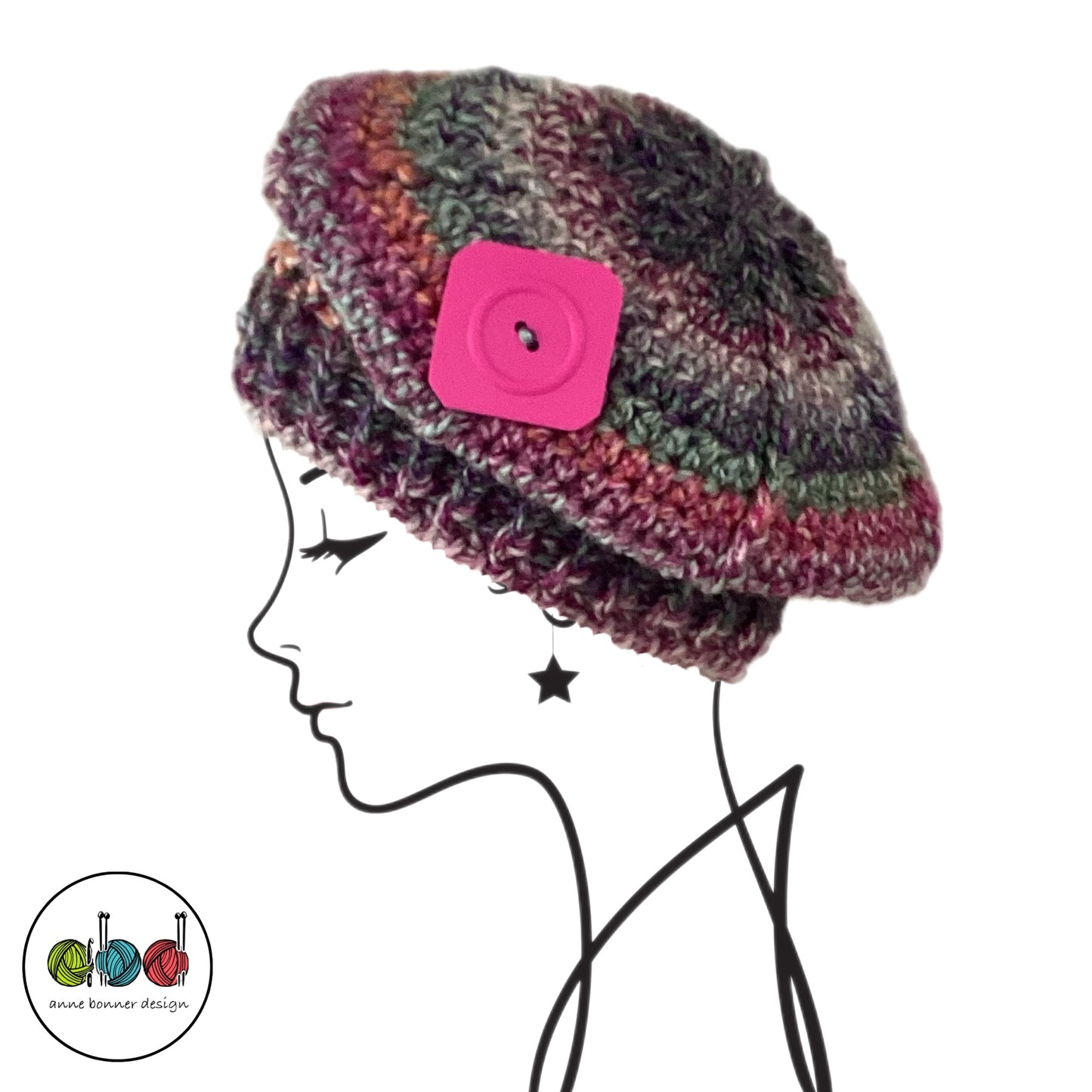 Handmade Crochet Beret Hat - One of a Kind | AH019