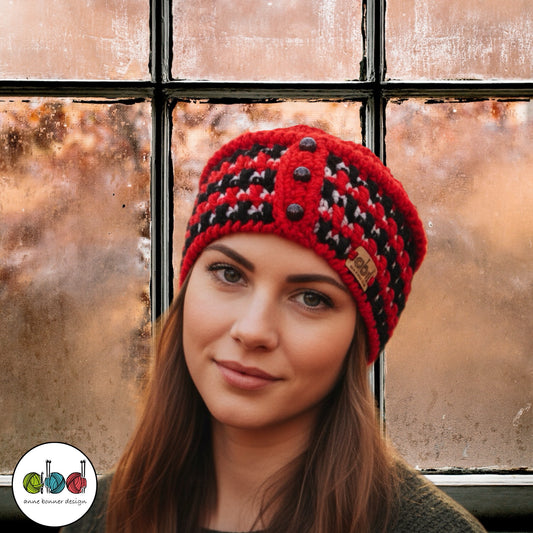 Handmade Crochet Beanie Hat - One of a Kind | AH002