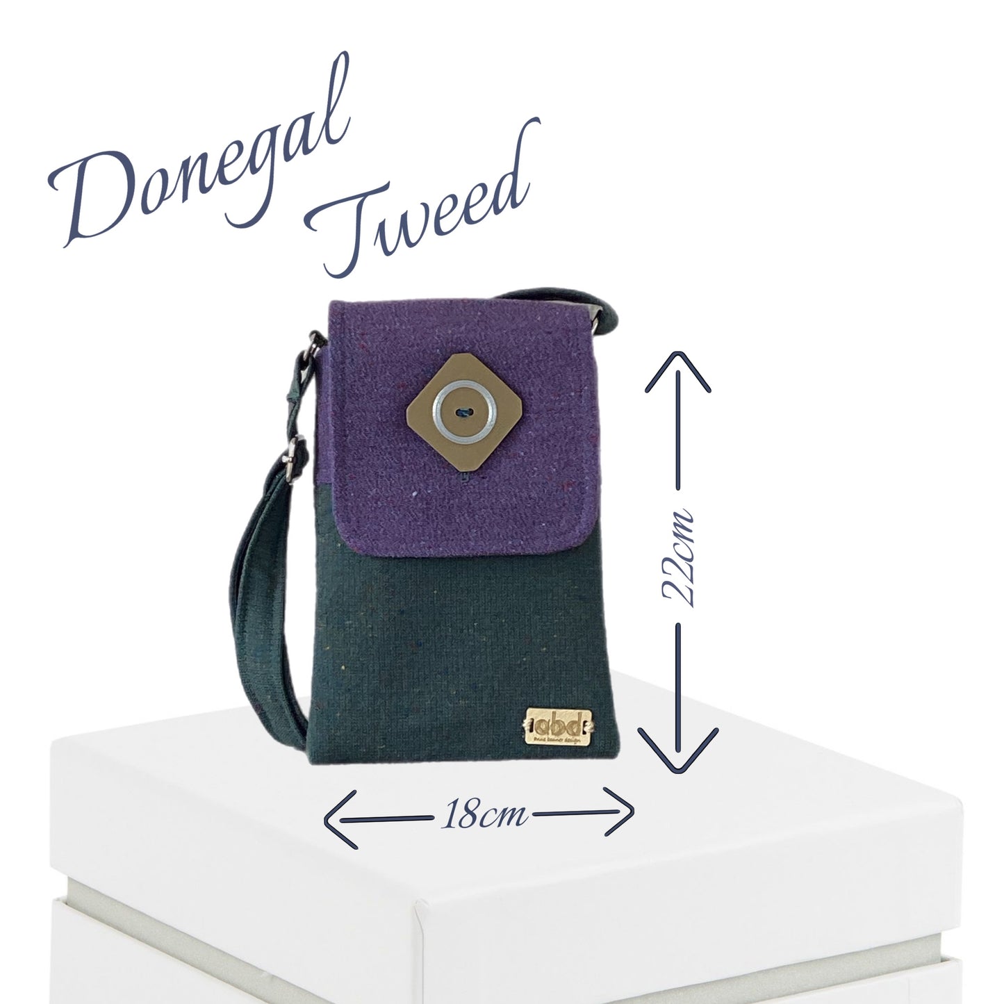 Handcrafted Donegal Tweed Crossbody Phone Bag – One of a Kind | PB004