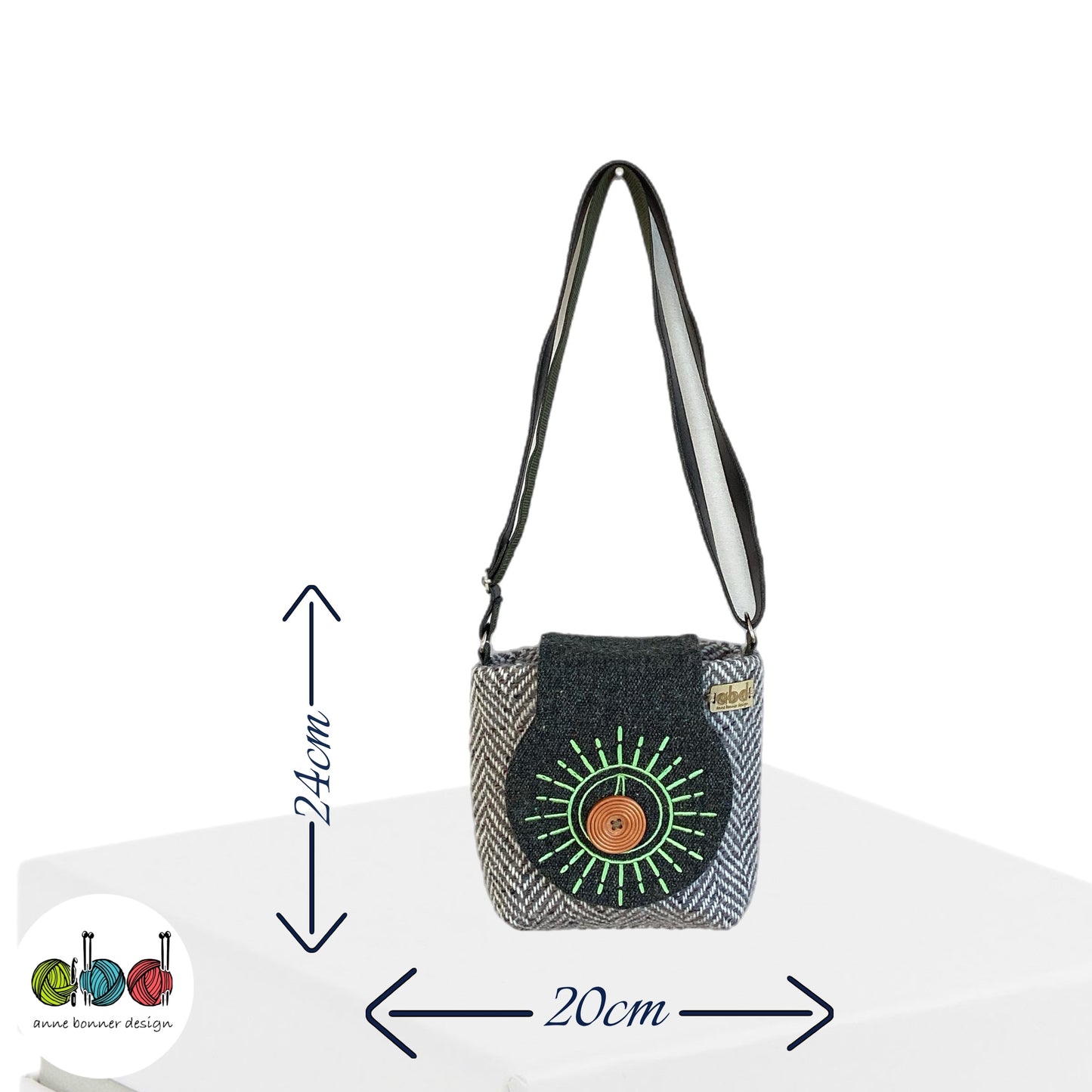 Handcrafted Donegal Tweed Crossbody Bag – One of a Kind |  CB005