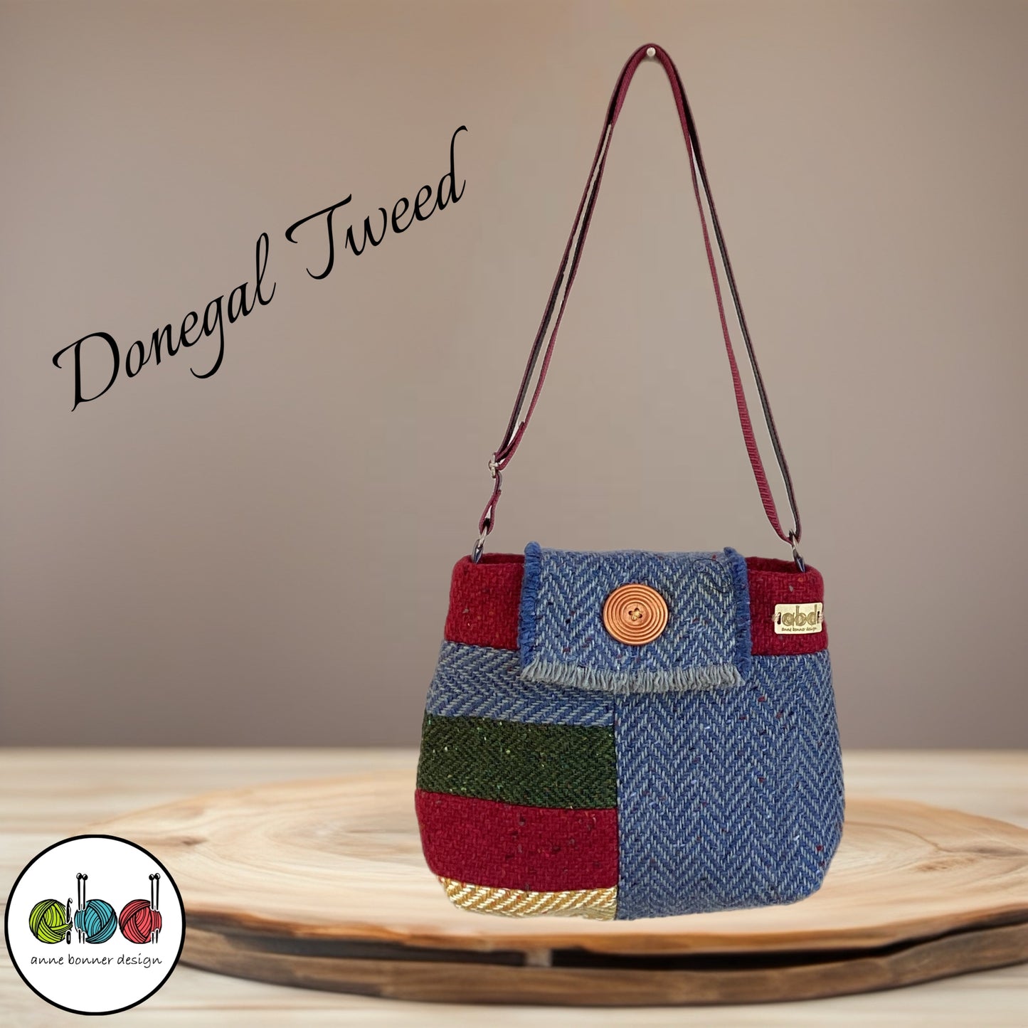 Handcrafted Donegal Tweed Crossbody Bag – One of a Kind | CB002