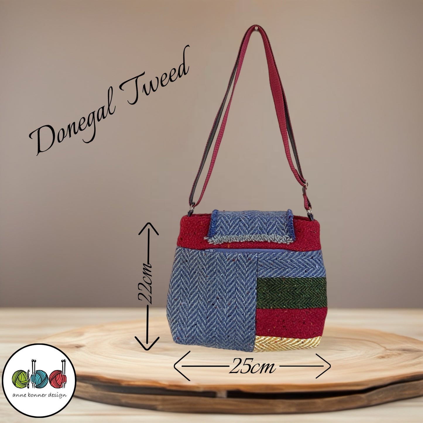 Handcrafted Donegal Tweed Crossbody Bag – One of a Kind | CB002