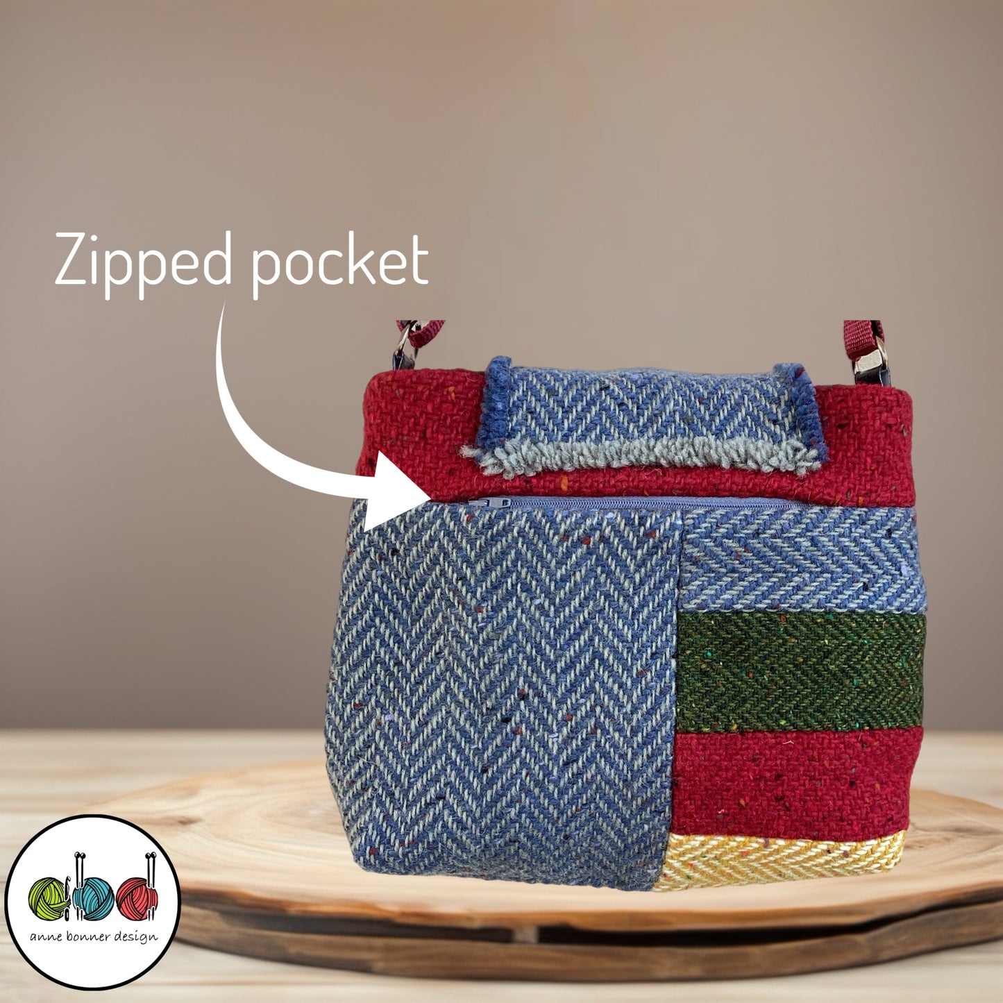Handcrafted Donegal Tweed Crossbody Bag – One of a Kind | CB002