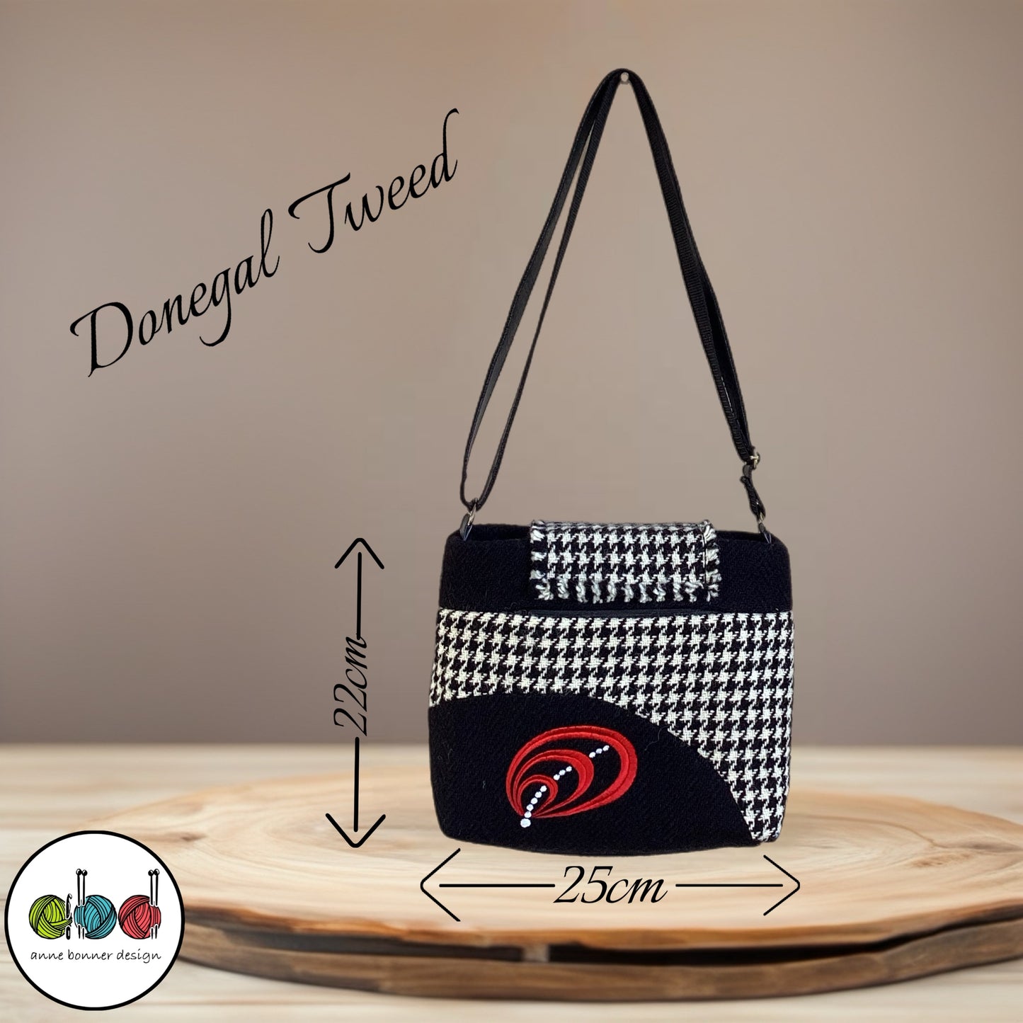 Handcrafted Donegal Tweed Crossbody Bag – One of a Kind | CB004