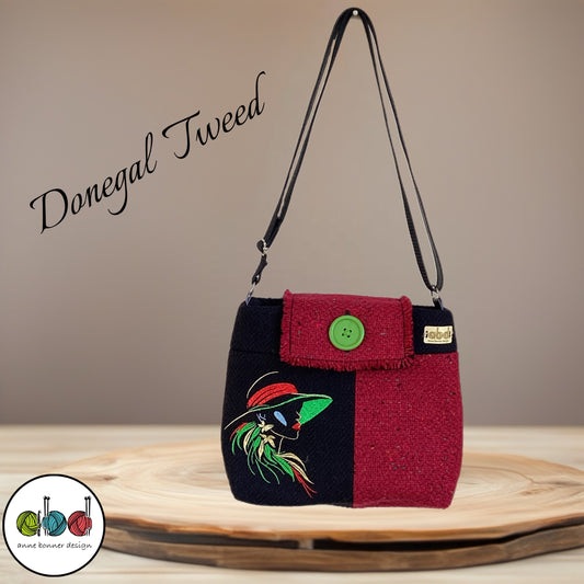 Handcrafted Donegal Tweed Crossbody Bag – One of a Kind | CB006
