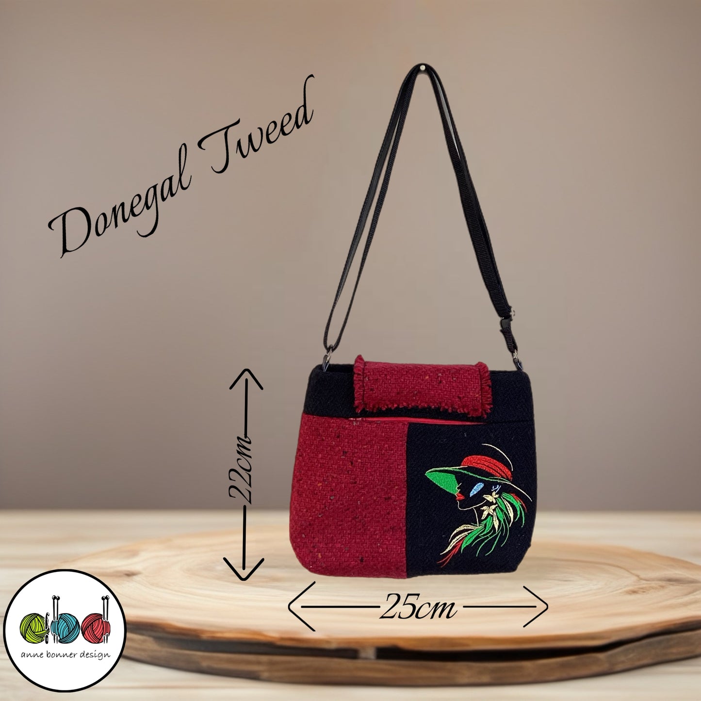 Handcrafted Donegal Tweed Crossbody Bag – One of a Kind | CB006